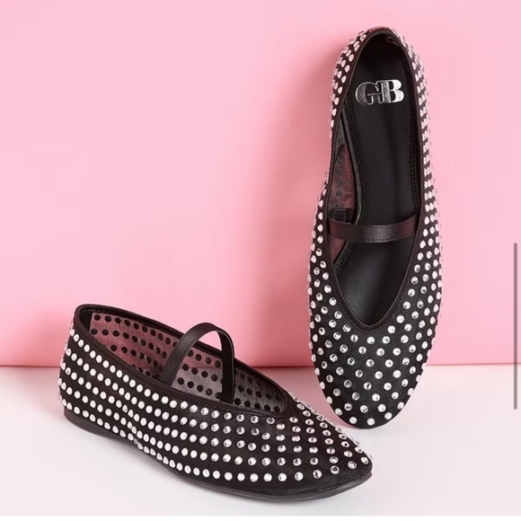 GB Stone Cold Rhinestone Stud Mary Jane Flats - Picture 2 of 5